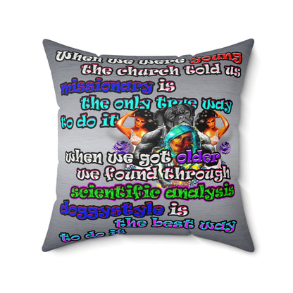 doggystyle - Spun Polyester Square Pillow - (brushed nickel)