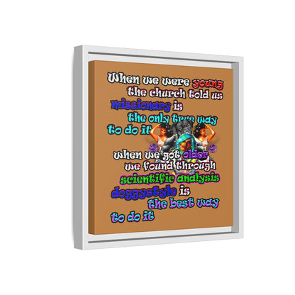 doggystyle - framed canvas art (light brown)