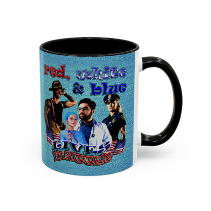 rw&b lives matter - Accent Mug (faded blue)