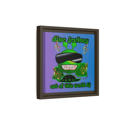 disc jockey - framed canvas art (light blue-purple wave)