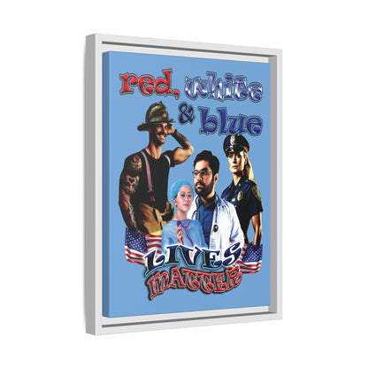 rw&b lives matter - framed canvas art (light blue)