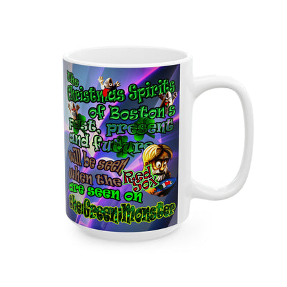 christmas spirits of boston - White Mug (grey-pink wave)