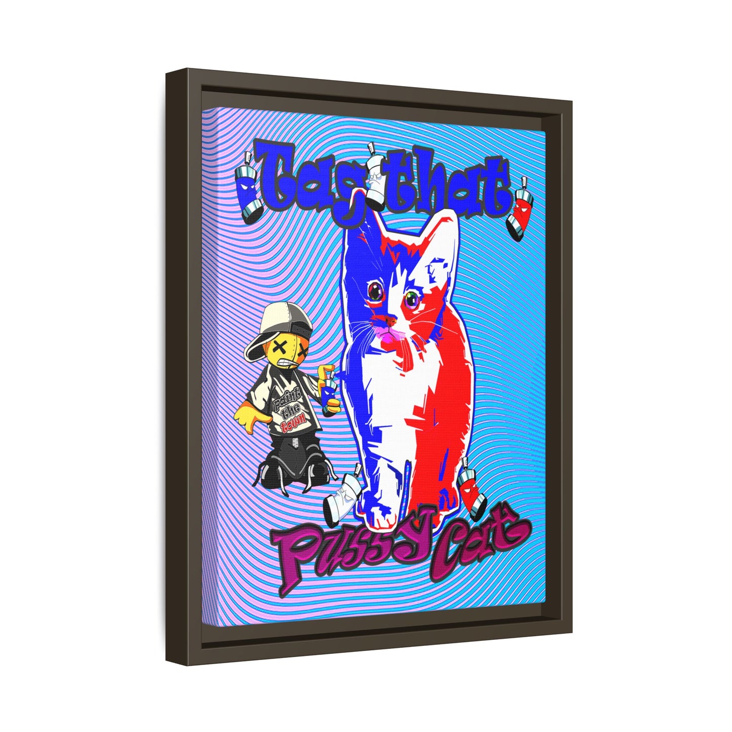 tag that - framed canvas art (light blue-purple wave)