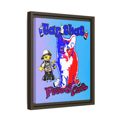 tag that - framed canvas art (light blue-purple wave)
