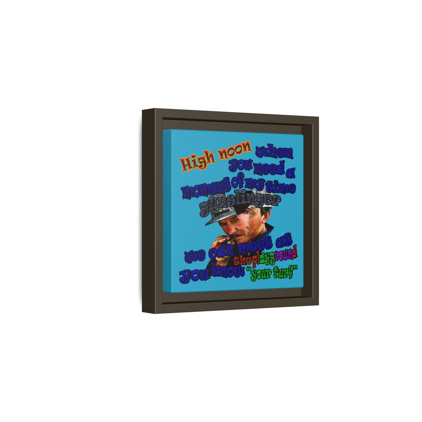 high noon - framed canvas art (turquoise)