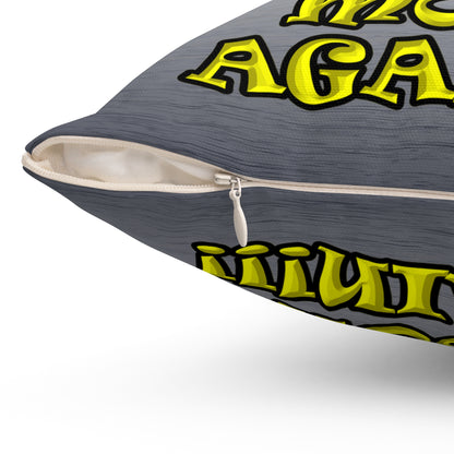 shoot the moon again - Spun Polyester Square Pillow - (brushed nickel)