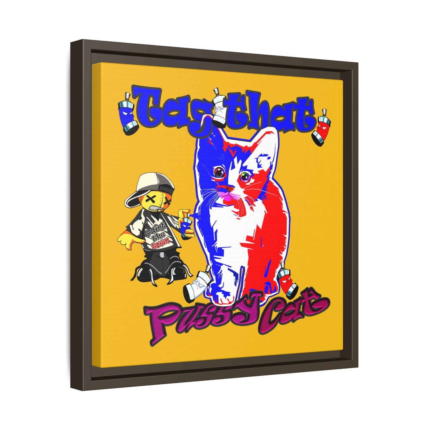 tag that - framed canvas art (yellow)