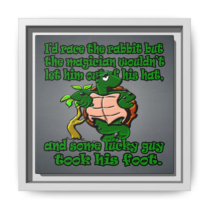 turtle race - framed canvas art (grey-light grey)