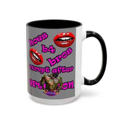 hoes b4 bros - Accent Mug (grey)