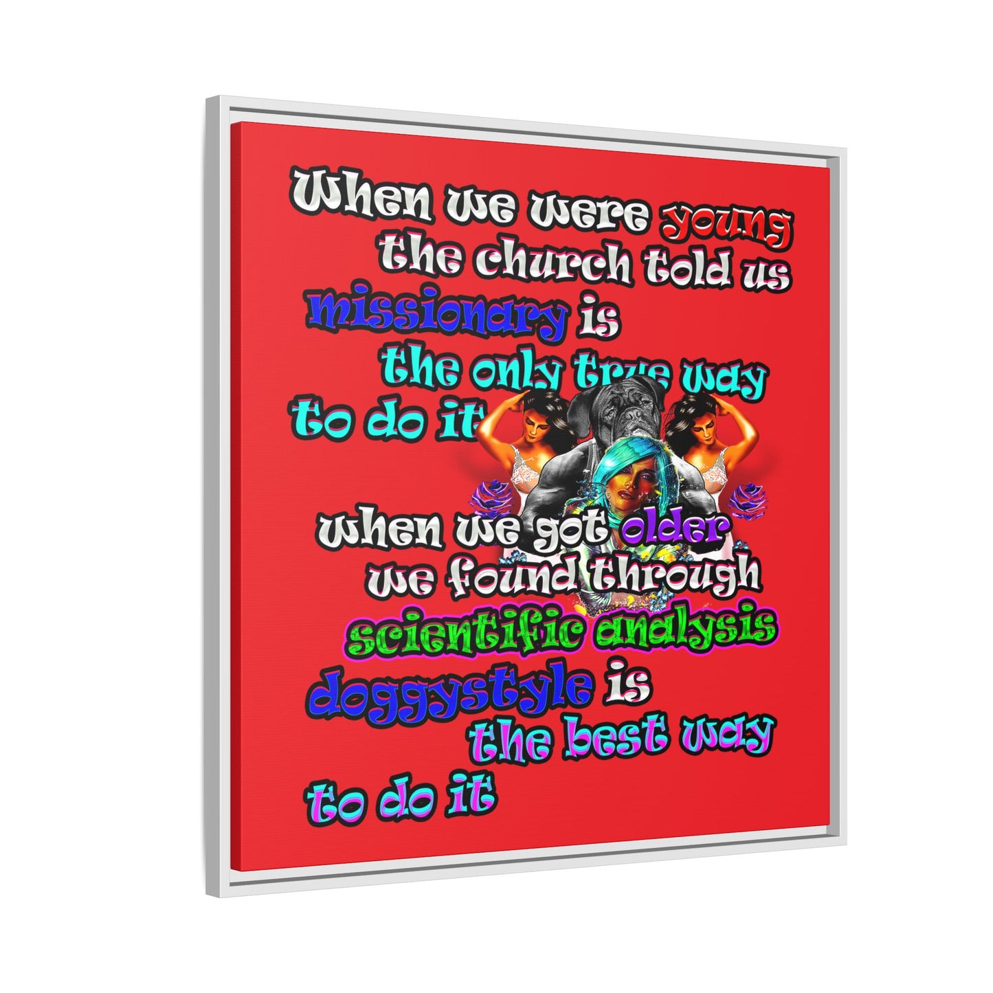 doggystyle - framed canvas art (red)