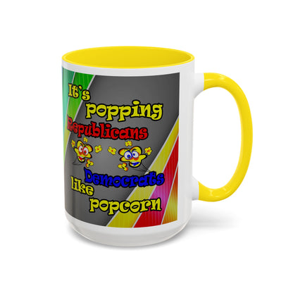 popping like popcorn - Accent Mug (rainbow split)