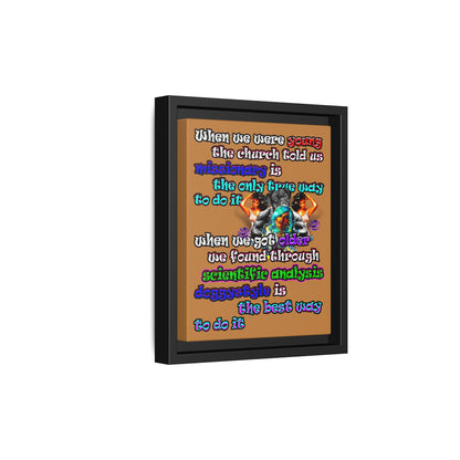 doggystyle - framed canvas art (light brown)