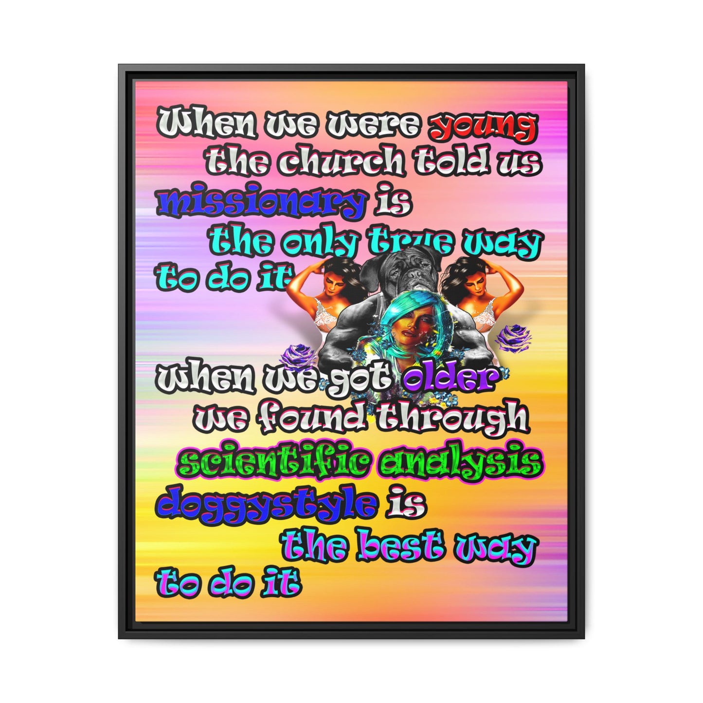 doggystyle - framed canvas art (color blur)