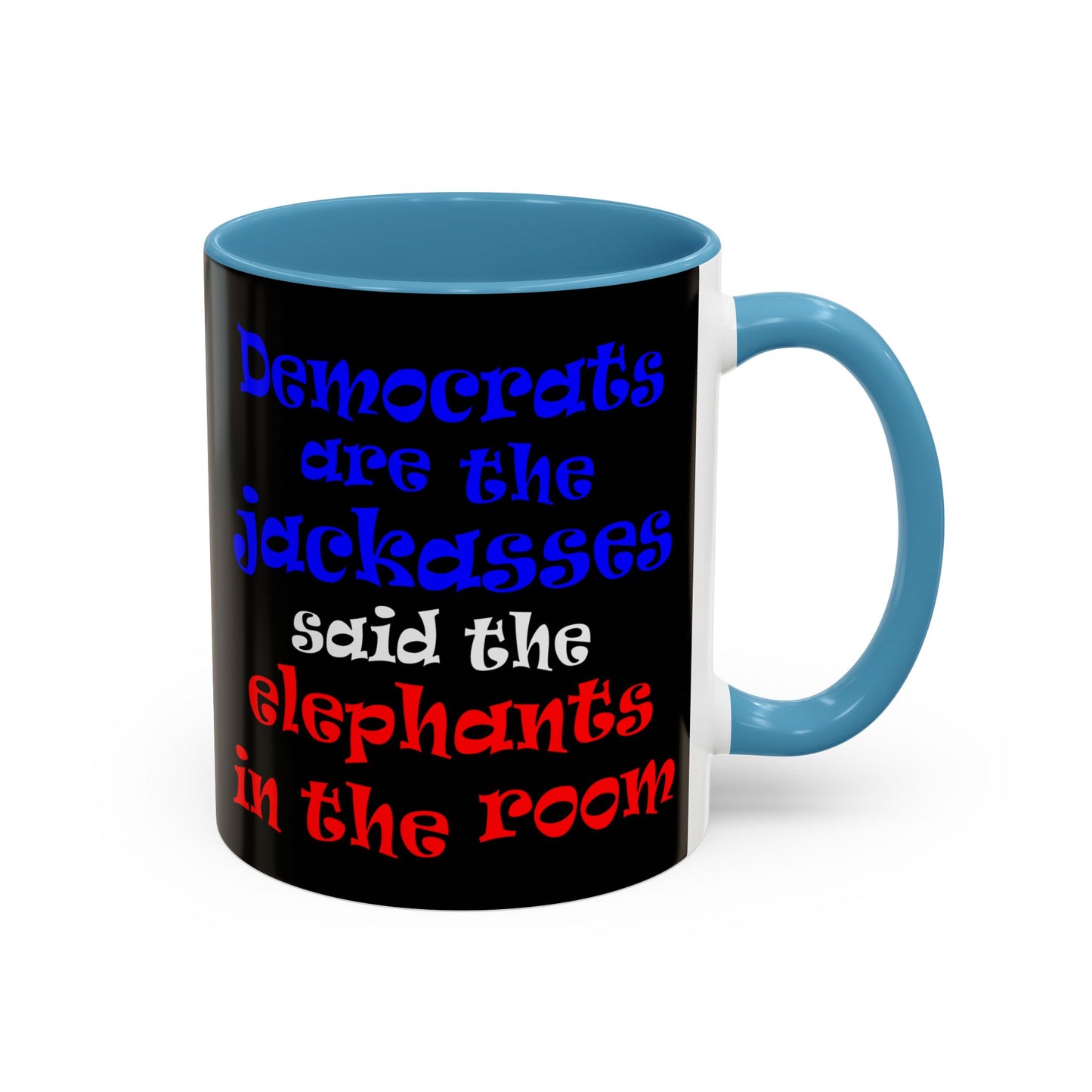 donkeys and elephants - Accent Mug (black)