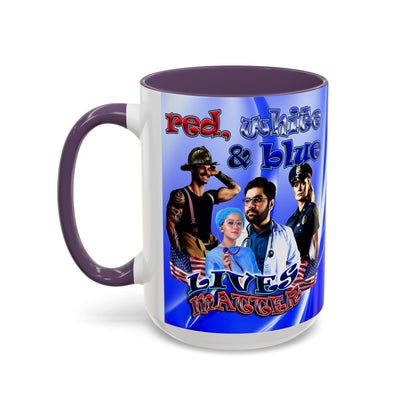 rw&b lives matter - Accent Mug (blue-white wave)