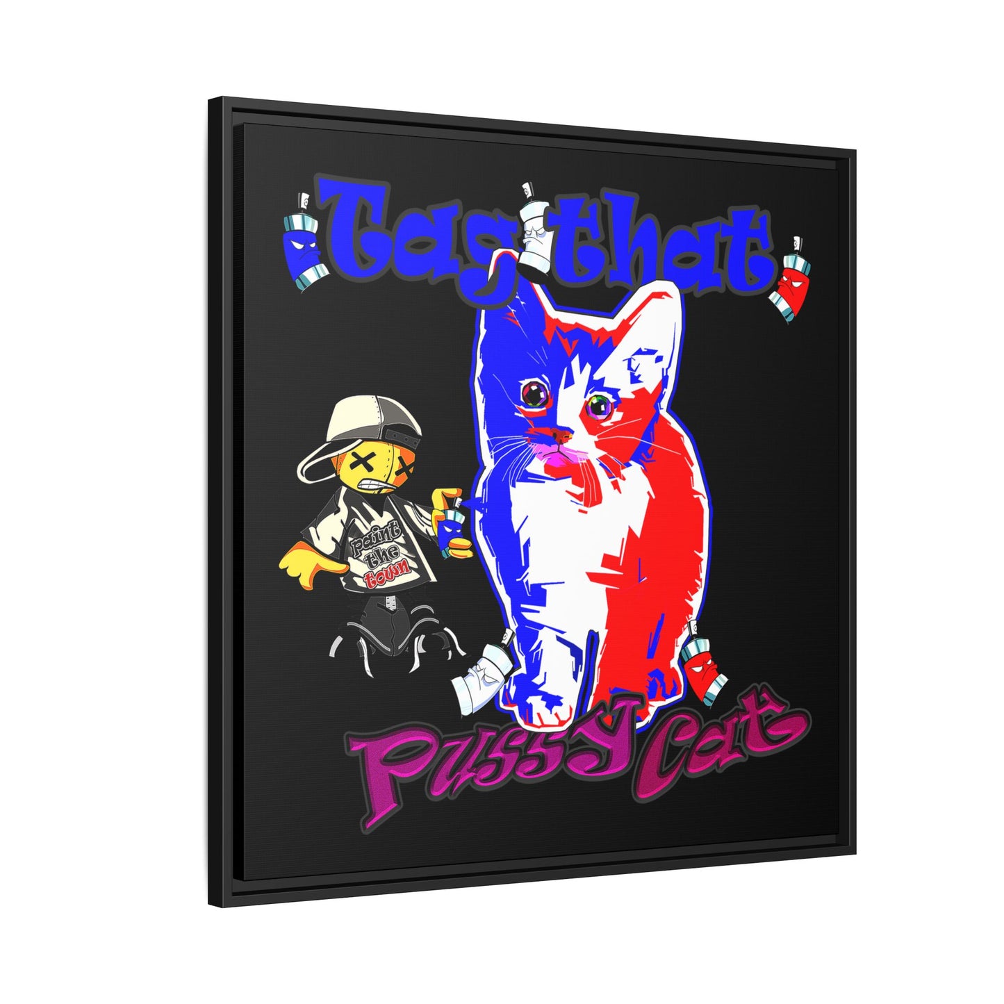 tag that - framed canvas art (black)