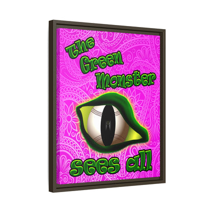 green monster - framed canvas art (pink swirl)
