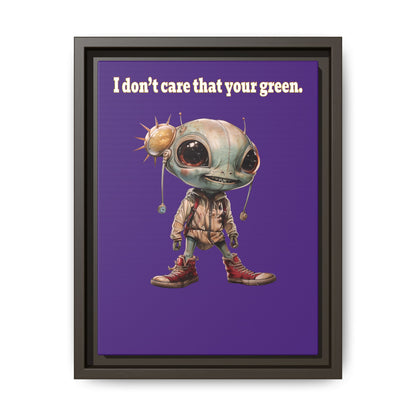 I don't care that your green - framed canvas art (purple)