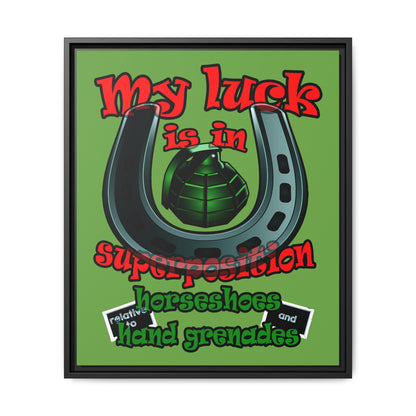 my luck - framed canvas art (green)