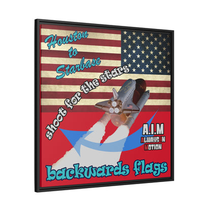 shoot for the stars - framed canvas art (dark red)