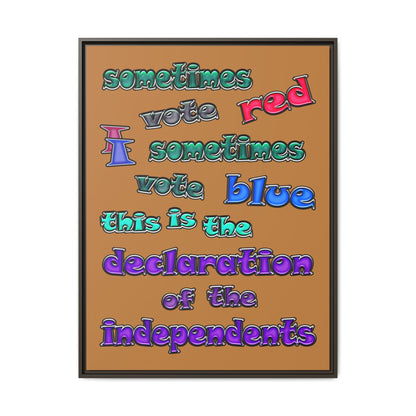 declaration of the independents - framed canvas art (light brown)