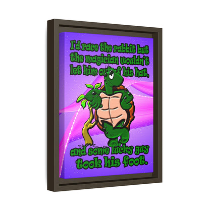 turtle race - framed canvas art (purple-pink wave)