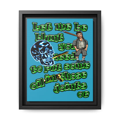 og - framed canvas art (turquoise)