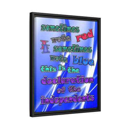 declaration of the independents - framed canvas art (blue-white wave)