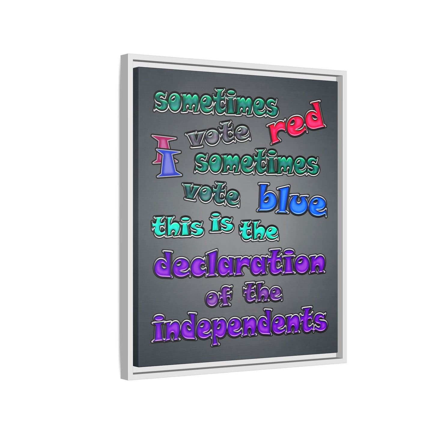 declaration of the independents - framed canvas art (grey-light grey)
