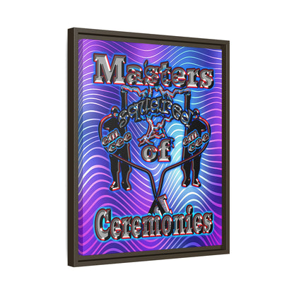 em cee squared - framed canvas art (purple wave)