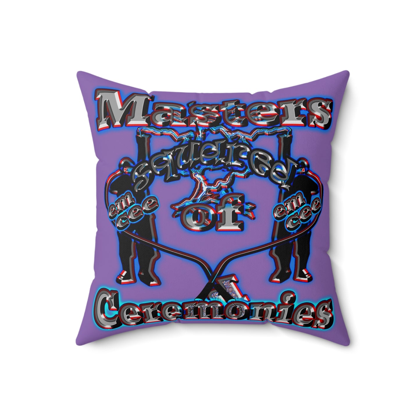 em cee squared - Spun Polyester Square Pillow - (light purple)
