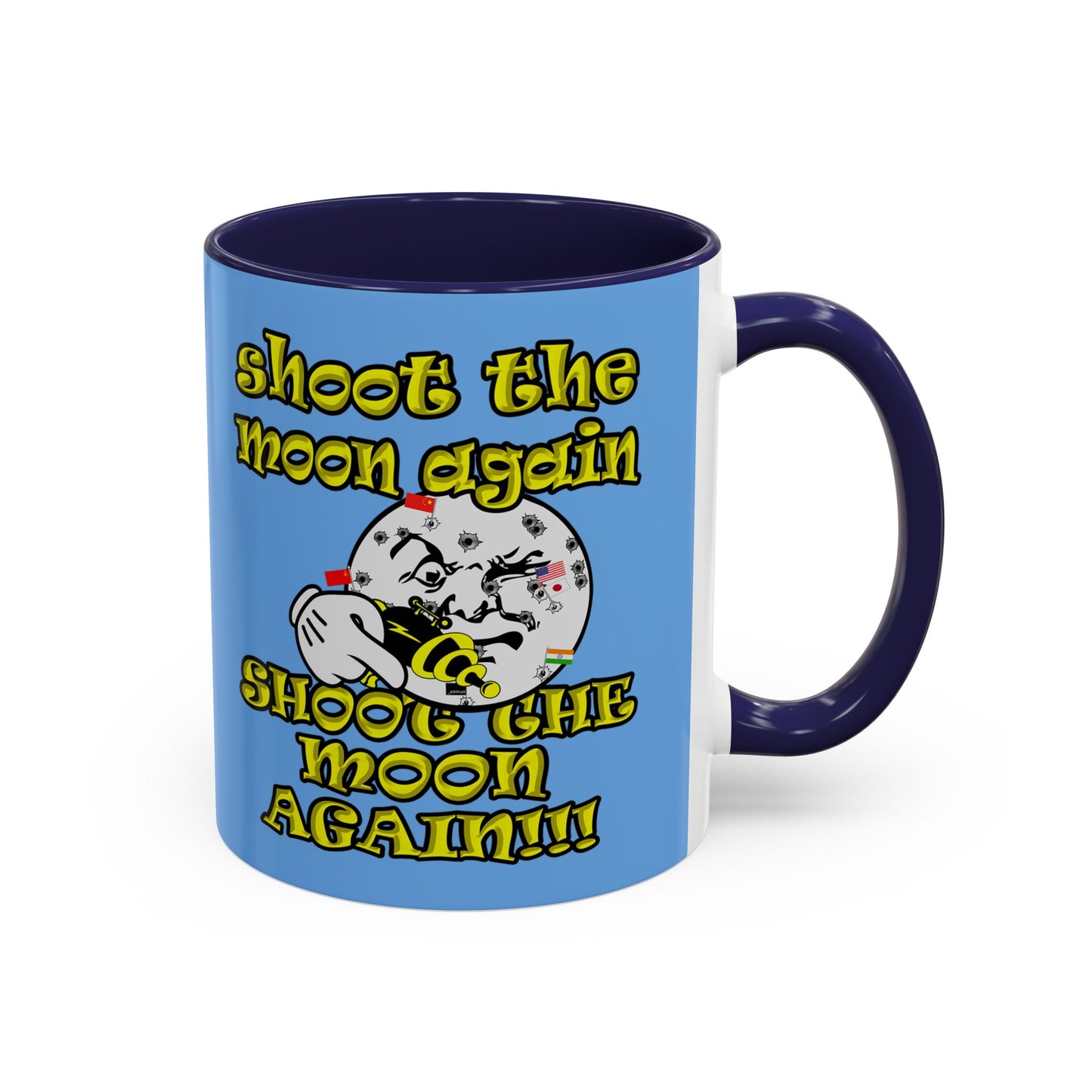 shoot the moon again - Accent Mug (light blue)