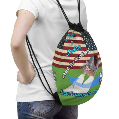 shoot for the stars - Drawstring Bag (green)
