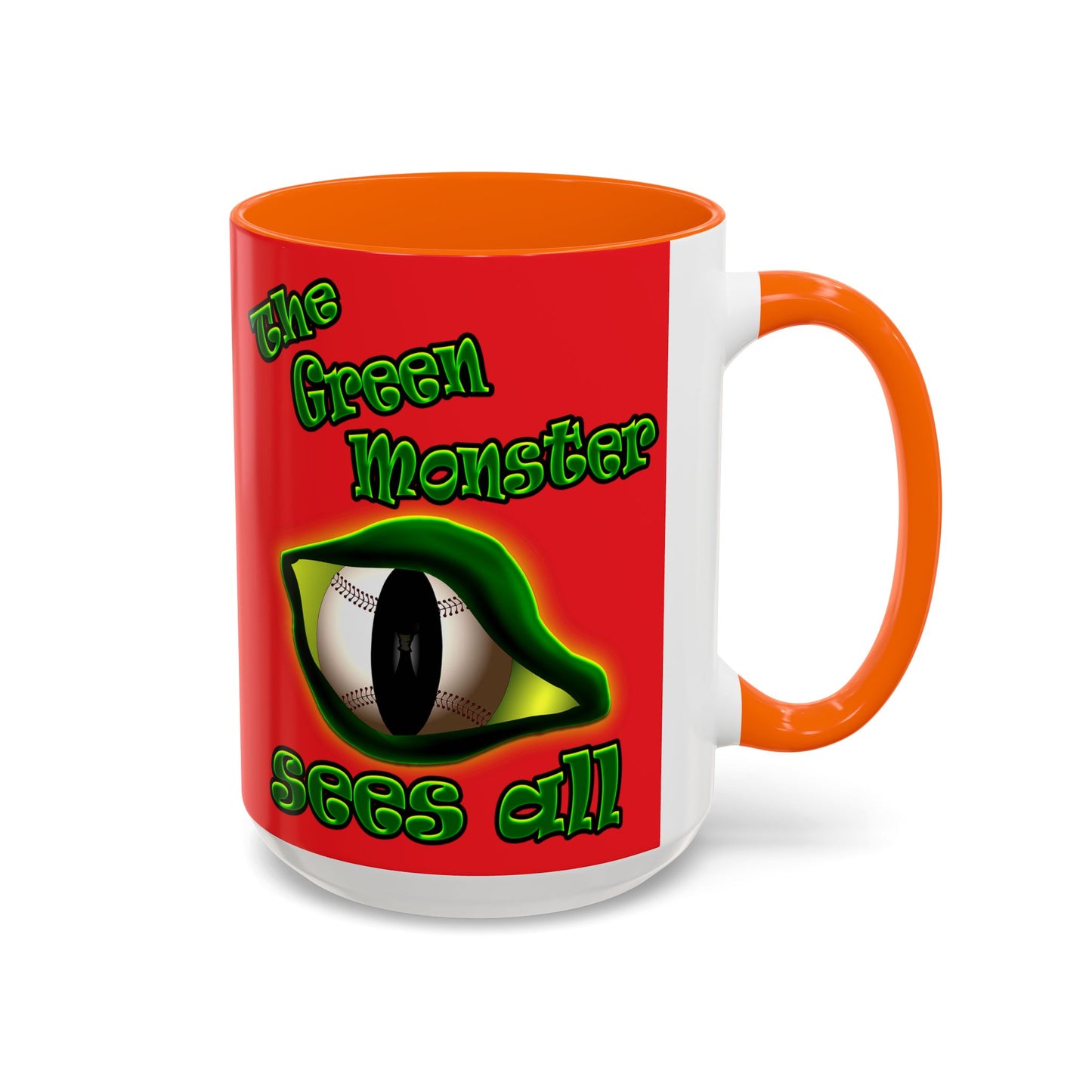 green monster - Accent Mug (red)