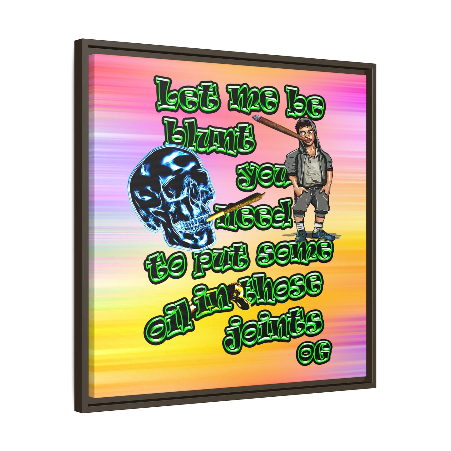 og - framed canvas art (color blur)