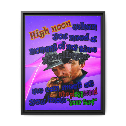 high noon - framed canvas art (purple-pink wave)