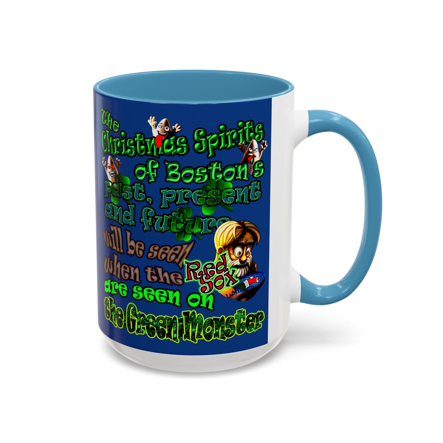 christmas spirits of boston - Accent Mug (dark blue)