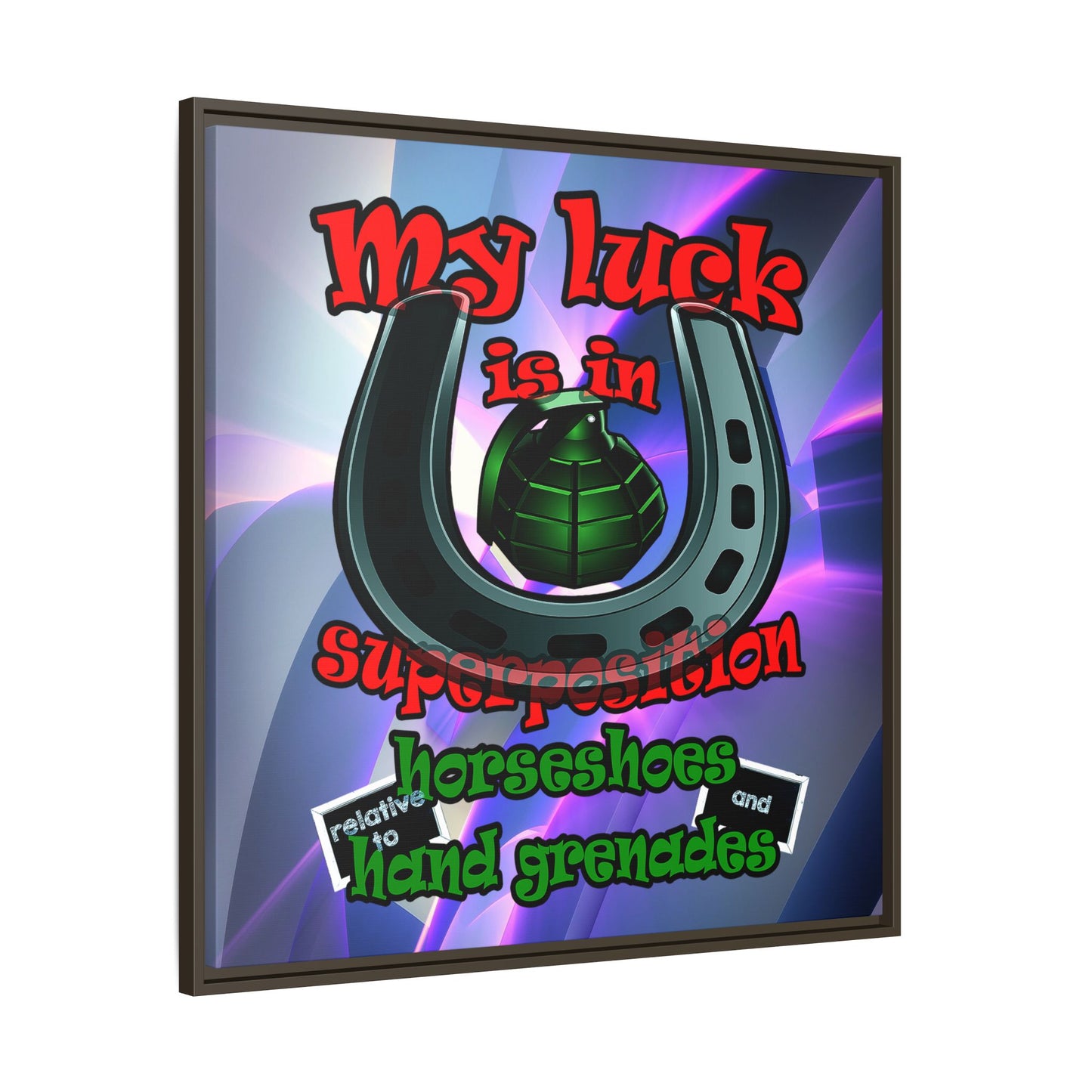 my luck - framed canvas art (grey-pink wave)