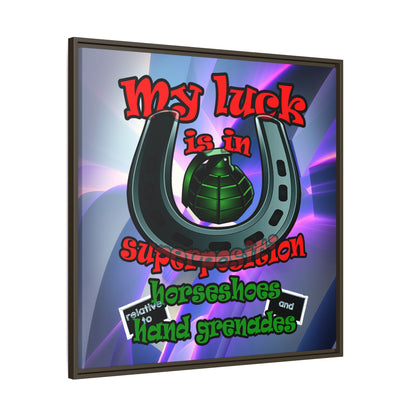 my luck - framed canvas art (grey-pink wave)