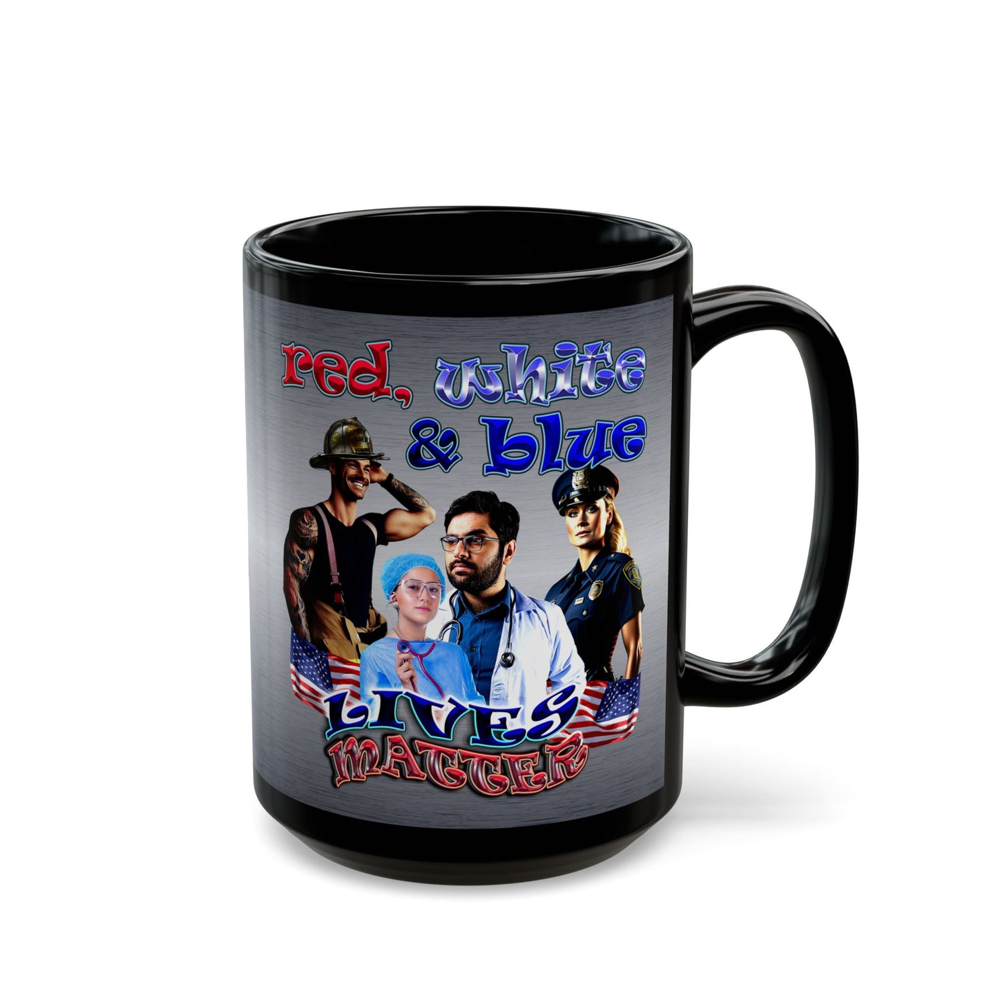 rw&b lives matter - Black Mug (brushed nickel)