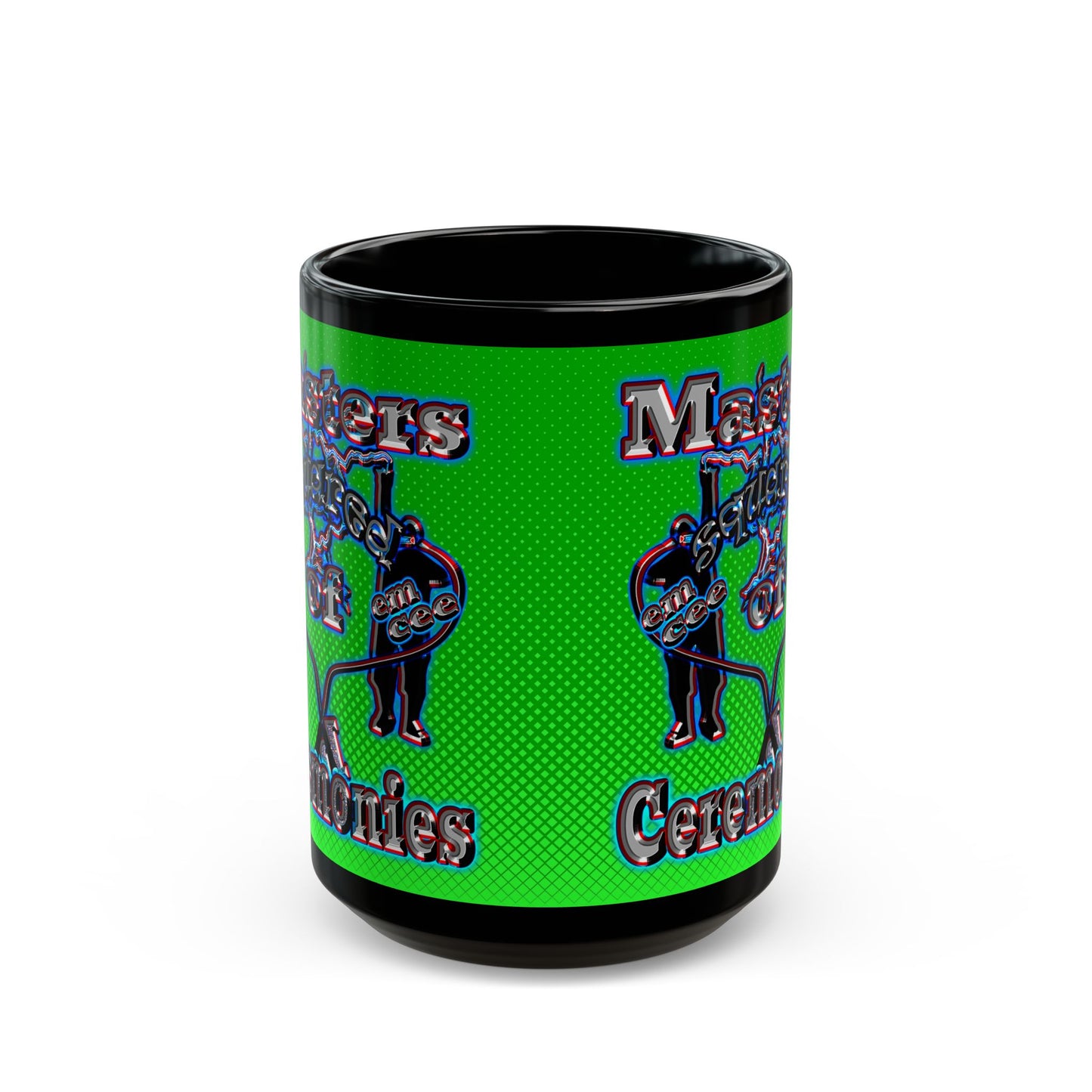 em cee squared - Black Mug (logo green)