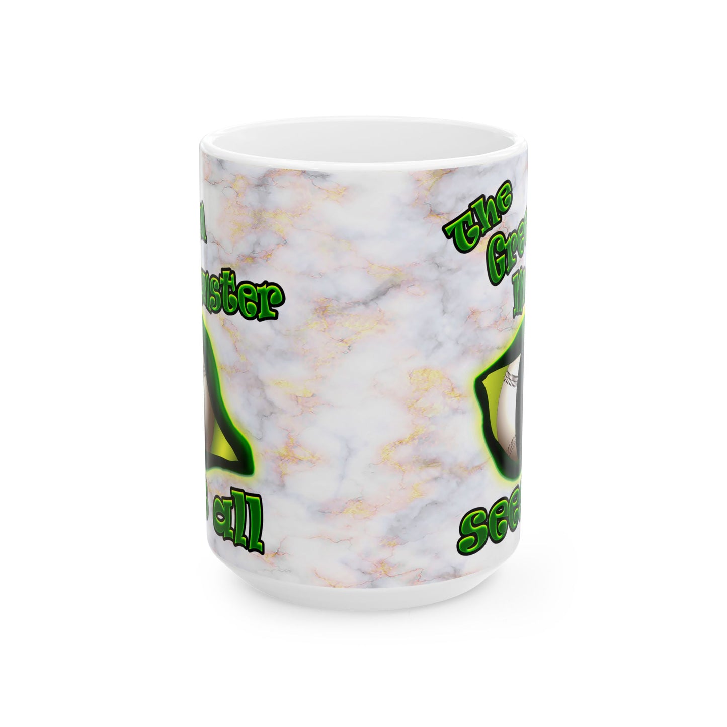 green monster - White Mug (white marble)