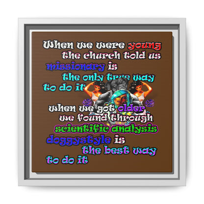 doggystyle - framed canvas art (brown)
