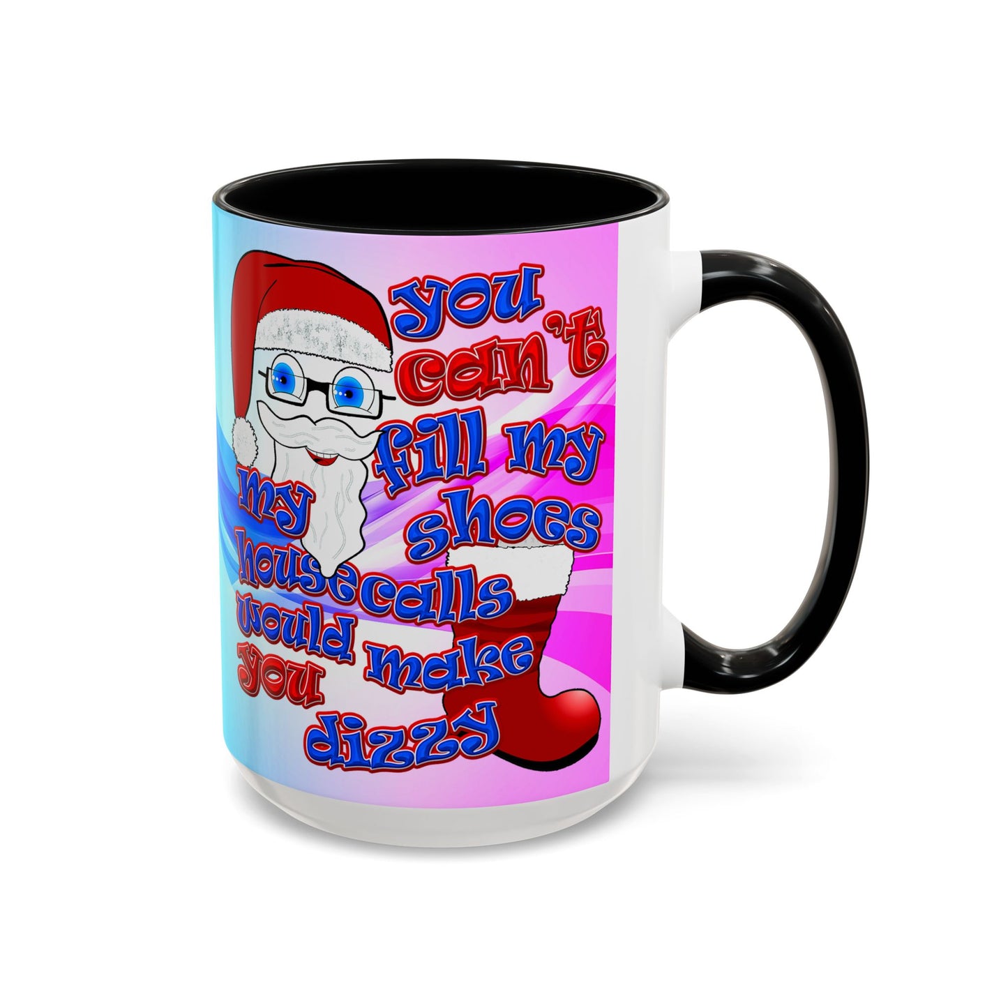 santa's shoes - Accent Mug (light blue-pink wave)