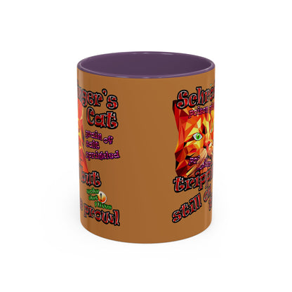 schrodinger's cat - Accent Mug (light brown)
