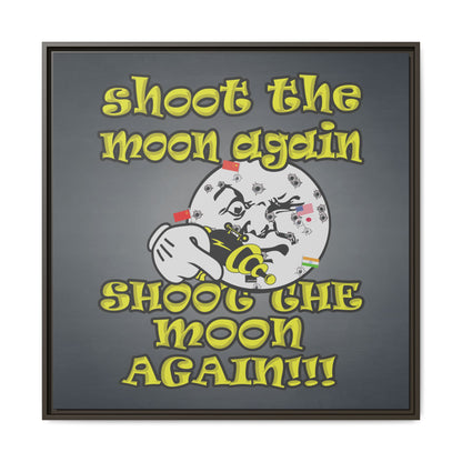 shoot the moon again - framed canvas art (grey-light grey)