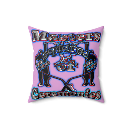 em cee squared - Spun Polyester Square Pillow - (gummy pink)