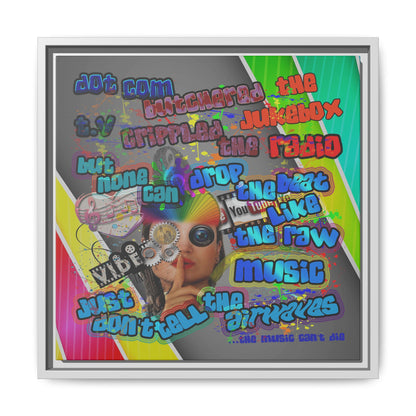 drop the beat - framed canvas art (rainbow split)
