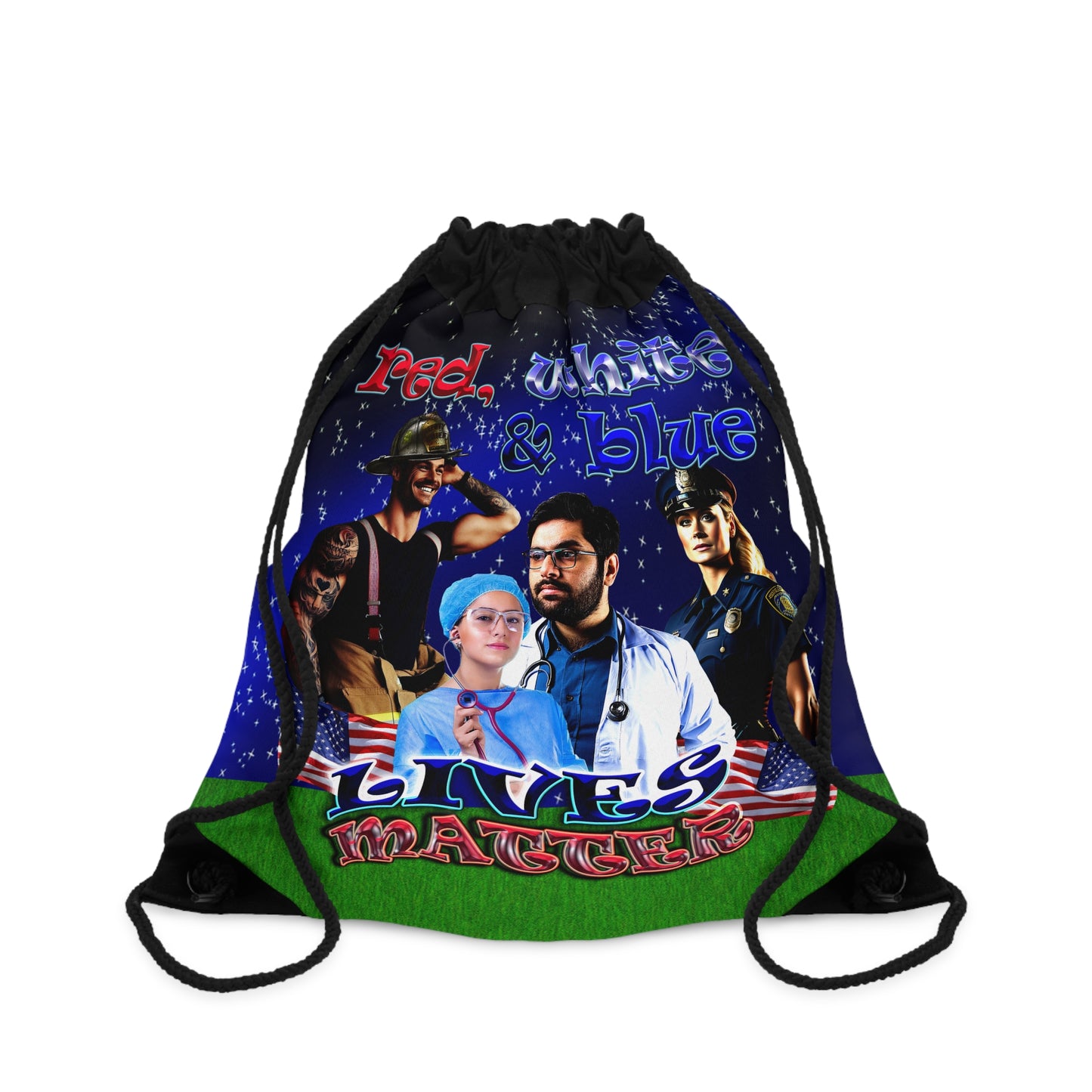 rw&b lives matter - Drawstring Bag ('snoops' background)