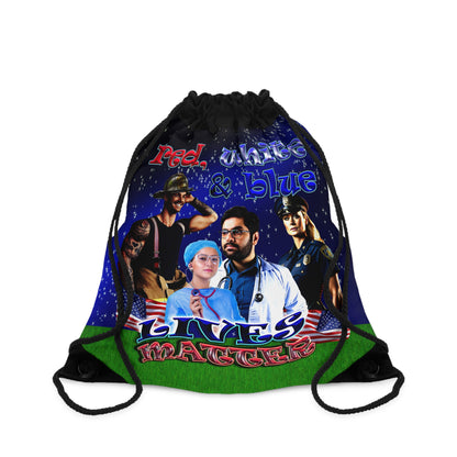 rw&b lives matter - Drawstring Bag ('snoops' background)